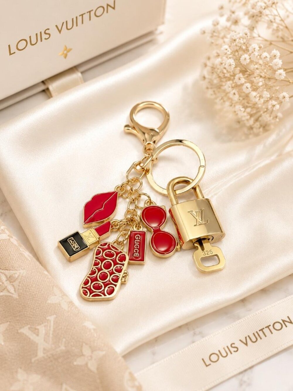 Authentic Louis Vuitton Gold Lock 🔒 Unbranded Keychain Bag Charm LV